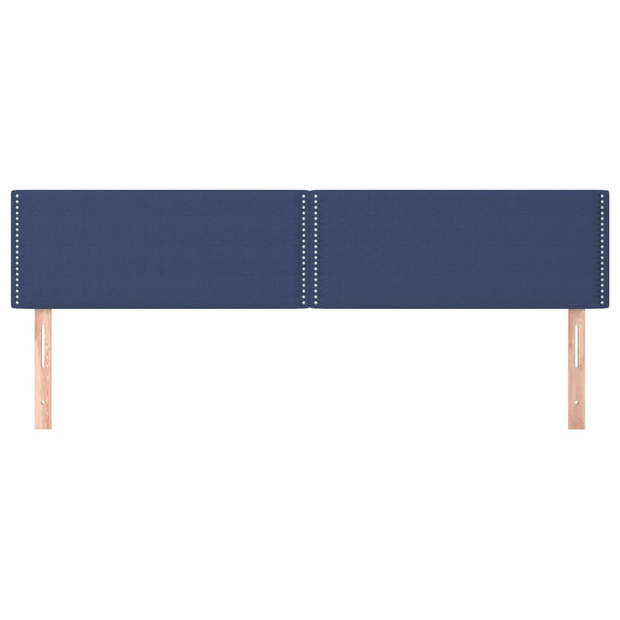 vidaXL Hoofdborden 2 st 100x5x78/88 cm stof blauw