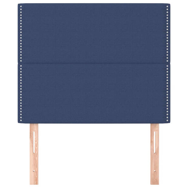 vidaXL Hoofdborden 2 st 100x5x78/88 cm stof blauw