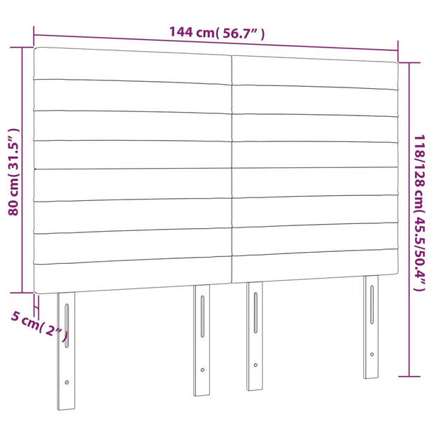 vidaXL Hoofdborden 4 st 72x5x78/88 cm stof donkerbruin