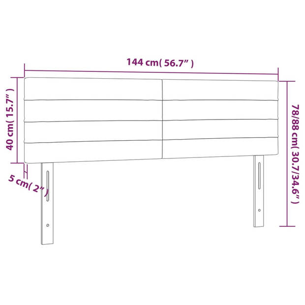 vidaXL Hoofdborden 2 st 72x5x78/88 cm stof donkerbruin