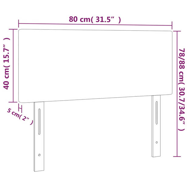 vidaXL Hoofdbord 80x5x78/88 cm stof lichtgrijs