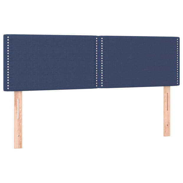 vidaXL Hoofdborden 2 st 72x5x78/88 cm stof blauw