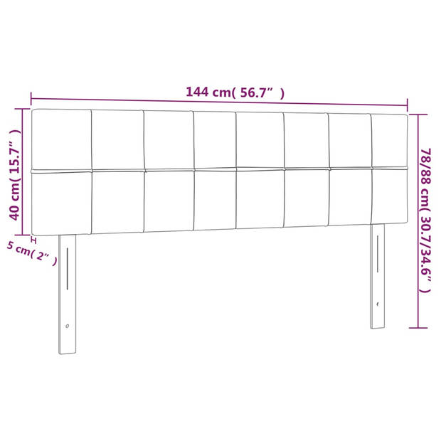 vidaXL Hoofdborden 2 st 72x5x78/88 cm fluweel donkerblauw