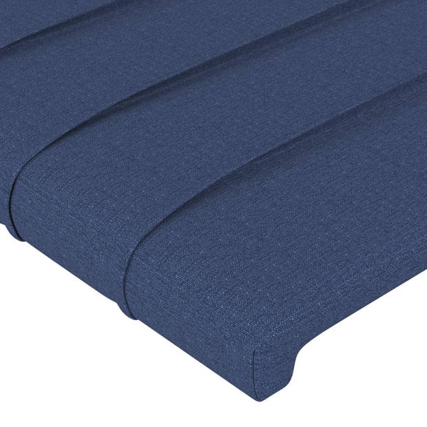 vidaXL Bedframe met hoofdeinde stof blauw 140x190 cm