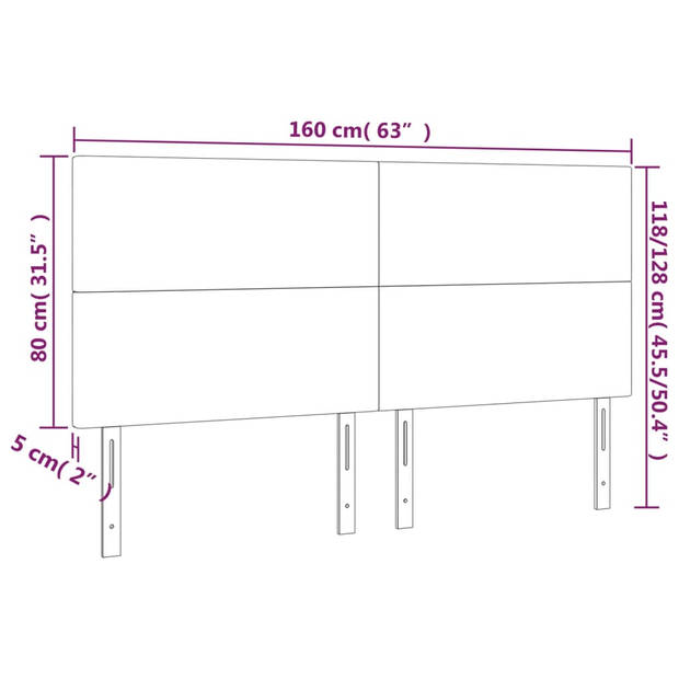 vidaXL Hoofdborden 4 st 80x5x78/88 cm kunstleer wit