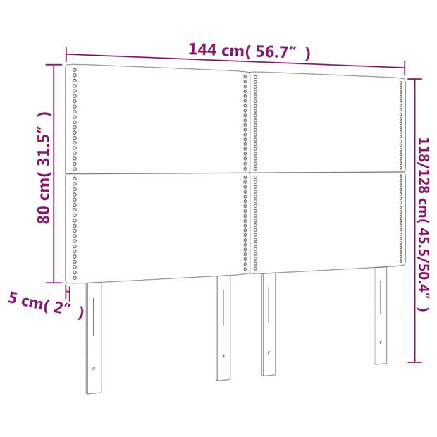 vidaXL Hoofdborden 4 st 72x5x78/88 cm kunstleer cappuccinokleurig