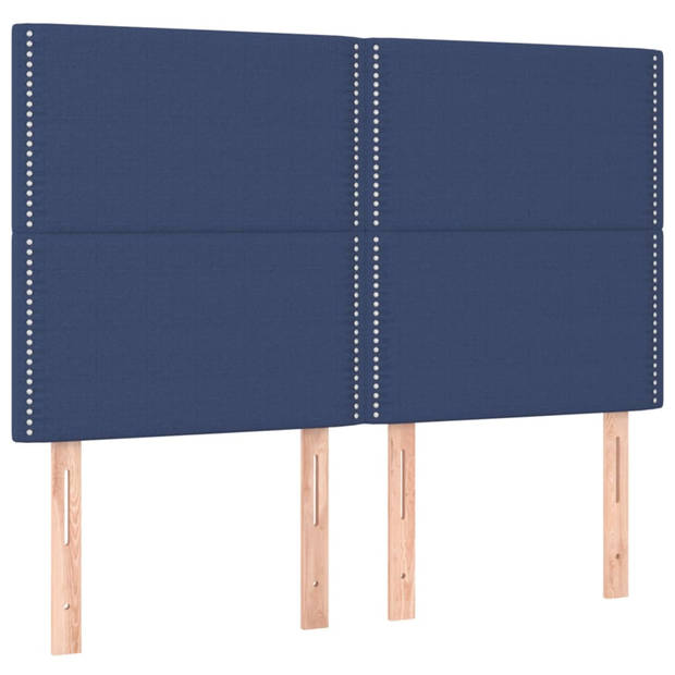 vidaXL Hoofdborden 4 st 72x5x78/88 cm stof blauw