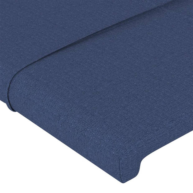 vidaXL Hoofdbord met randen 83x23x118/128 cm stof blauw