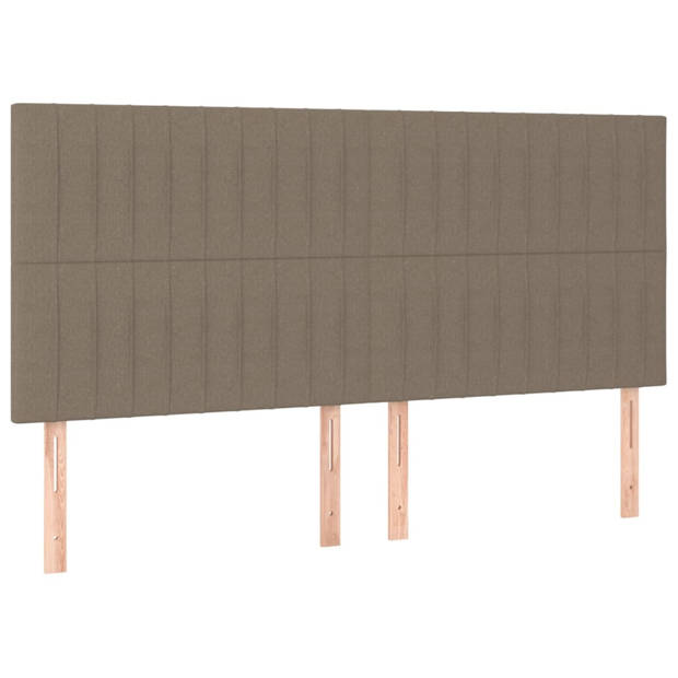 vidaXL Hoofdborden 4 st 100x5x78/88 cm stof taupe