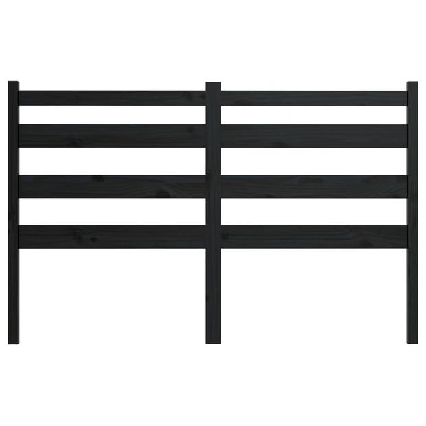 The Living Store Houten Hoofdeinde - Trendy Design - Hoofdbord voor Bedframe - 146x4x100 cm - Zwart