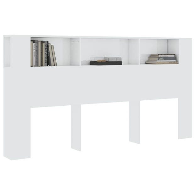 The Living Store Hoofdbordkast - 200 x 18.5 x 104.5 cm - Hoogglans wit