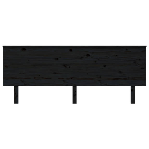 vidaXL Hoofdbord 204x6x82,5 cm massief grenenhout zwart
