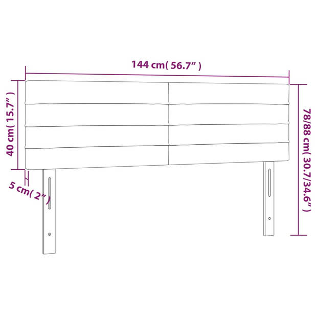 vidaXL Hoofdborden 2 st 72x5x78/88 cm stof blauw