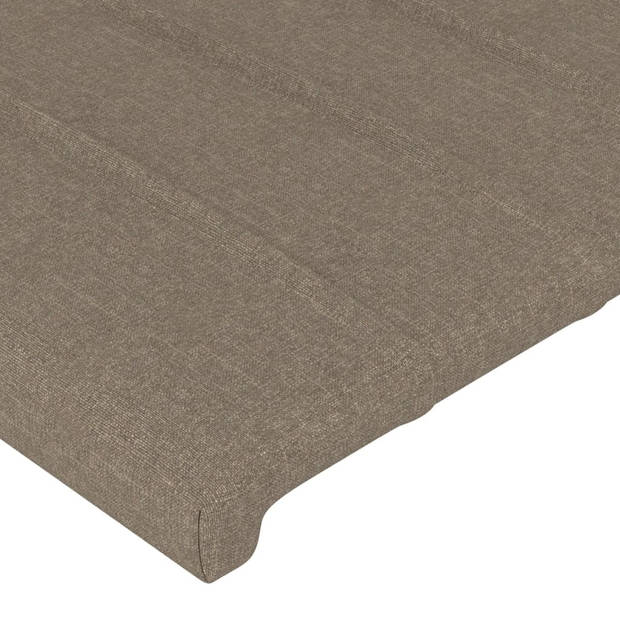 vidaXL Hoofdbord met randen 103x16x118/128 cm stof taupe