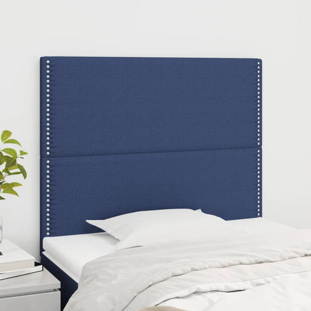 vidaXL Hoofdborden 2 st 80x5x78/88 cm stof blauw