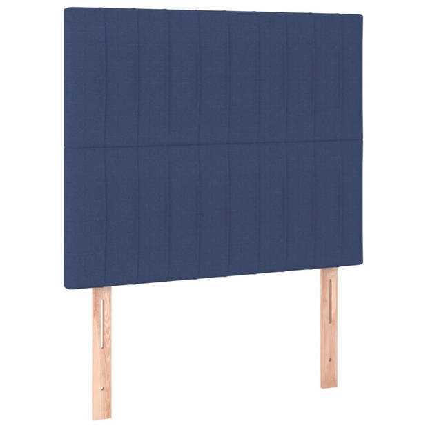 vidaXL Hoofdborden 2 st 90x5x78/88 cm stof blauw