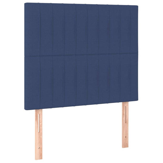 vidaXL Hoofdborden 2 st 100x5x78/88 cm stof blauw