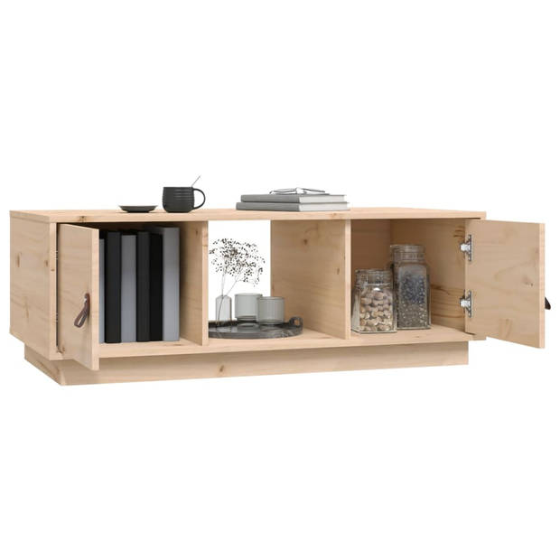 The Living Store Salontafel Massief Grenenhout - 100 x 50 x 35 cm - Met opbergruimte