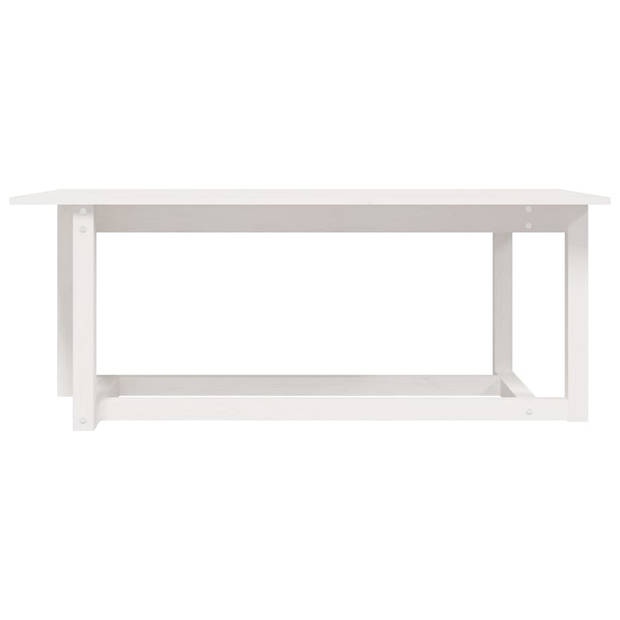 vidaXL Salontafel 110x55x45 cm massief grenenhout wit