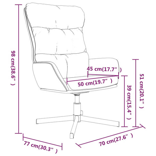 The Living Store Relaxstoel The Living Store - Relaxstoel - 70 x 77 x 98 cm - zwart