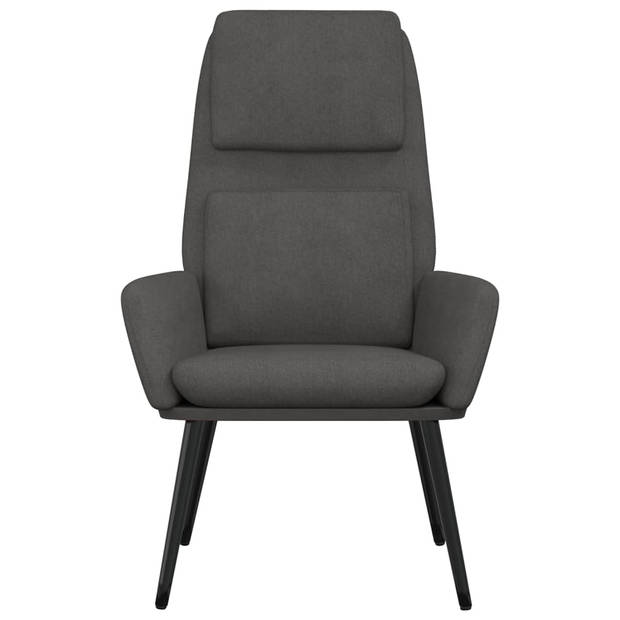 The Living Store Fauteuil - Relaxstoel - Donkergrijs - 70 x 77 x 98 cm - Schuim vulling