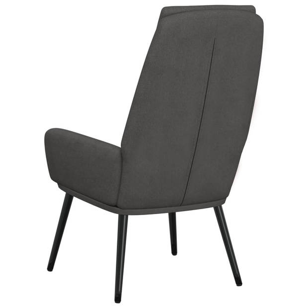 The Living Store Fauteuil - Relaxstoel - Donkergrijs - 70 x 77 x 98 cm - Schuim vulling