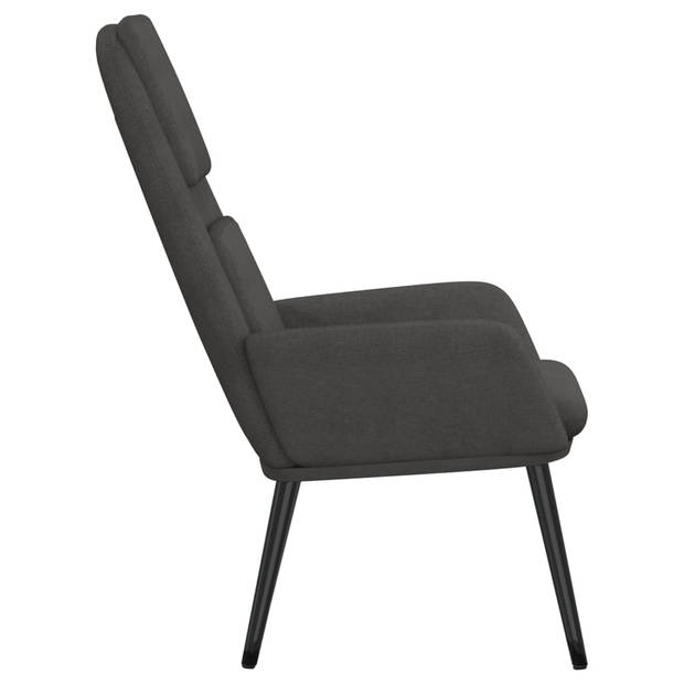 The Living Store Fauteuil - Relaxstoel - Donkergrijs - 70 x 77 x 98 cm - Schuim vulling