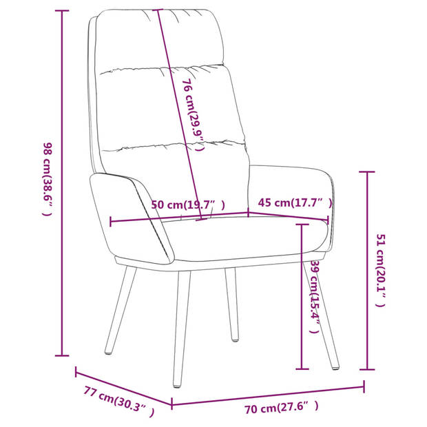 The Living Store Relaxstoel - Fauteuil - Zwart - 70 x 77 x 98 cm - Stevig en comfortabel