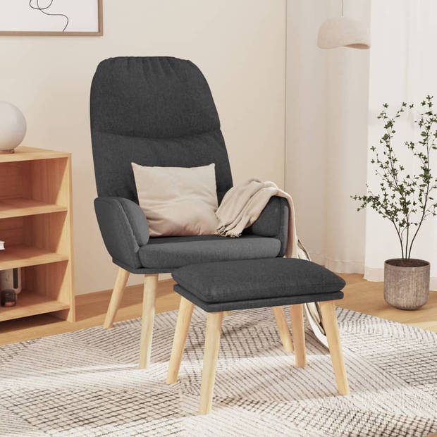 The Living Store Relaxstoel Comfort - Stoelen - 70x77x98 cm - Donkergrijs