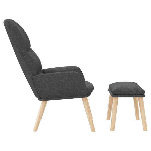 The Living Store Relaxstoel Comfort - Stoelen - 70x77x98 cm - Donkergrijs