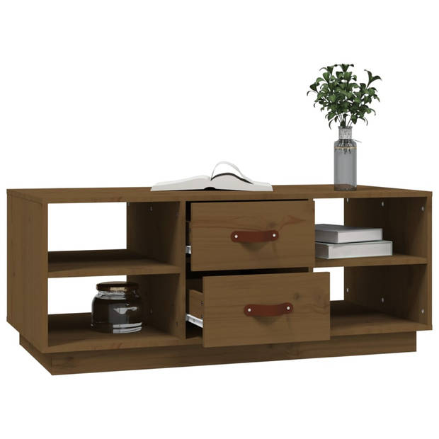 vidaXL Salontafel 100x50x41 cm massief grenenhout honingbruin