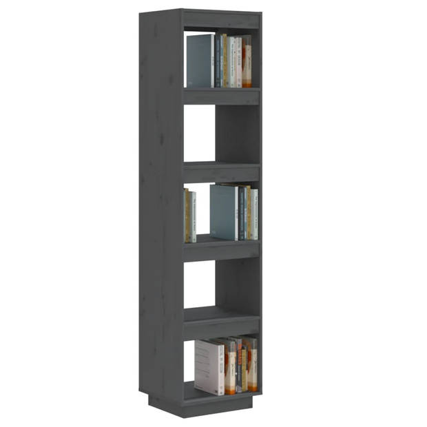 The Living Store Boekenkast Grenenhout - 40 x 35 x 167 cm - Grijs