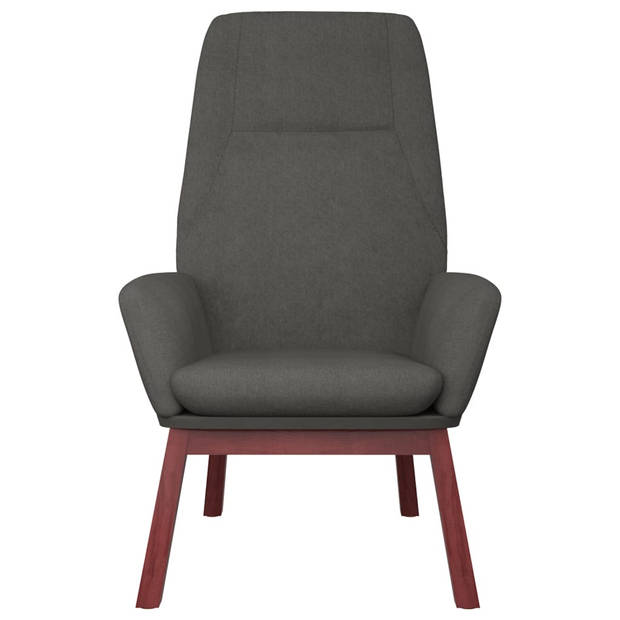 The Living Store Relaxstoel met voetenbank - Donkergrijs - 70x77x94 cm - Duurzaam materiaal