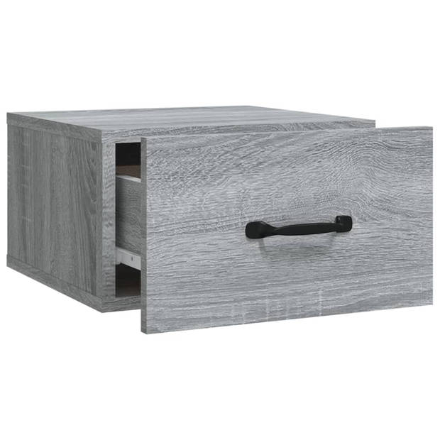 vidaXL Nachtkastjes 2 st wandgemonteerd 35x35x20 cm grijs sonoma eiken