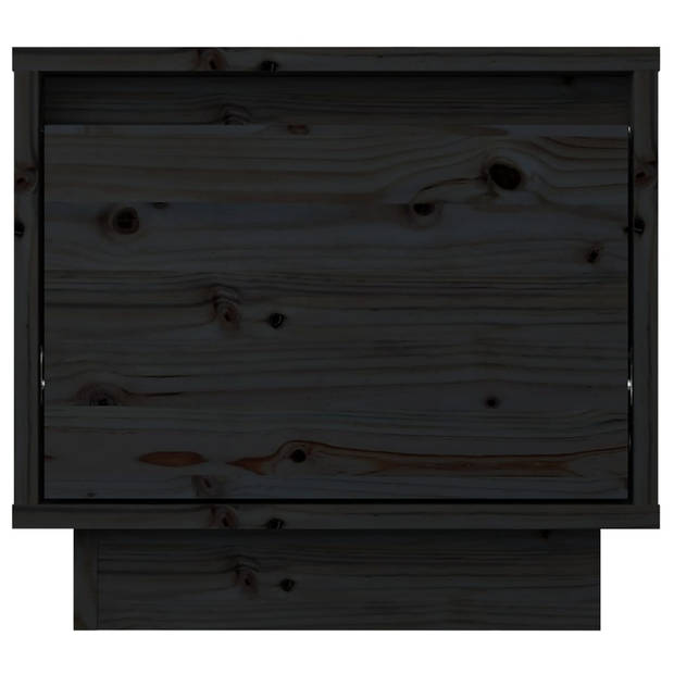 vidaXL Nachtkastje 35x34x32 cm massief grenenhout zwart