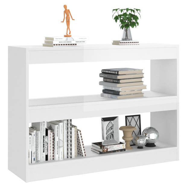 vidaXL Boekenkast/kamerscherm 100x30x72 cm hoogglans wit