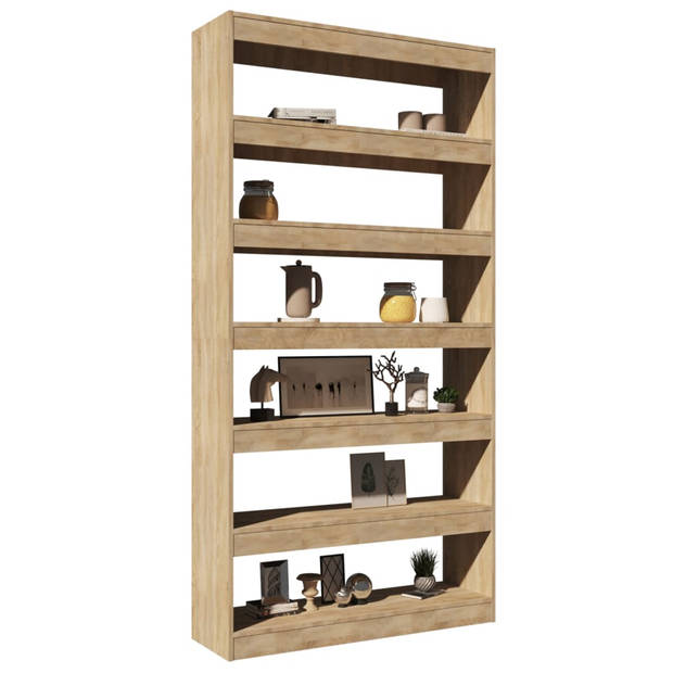 vidaXL Boekenkast/kamerscherm 100x30x198 cm bewerkt hout sonoma eiken