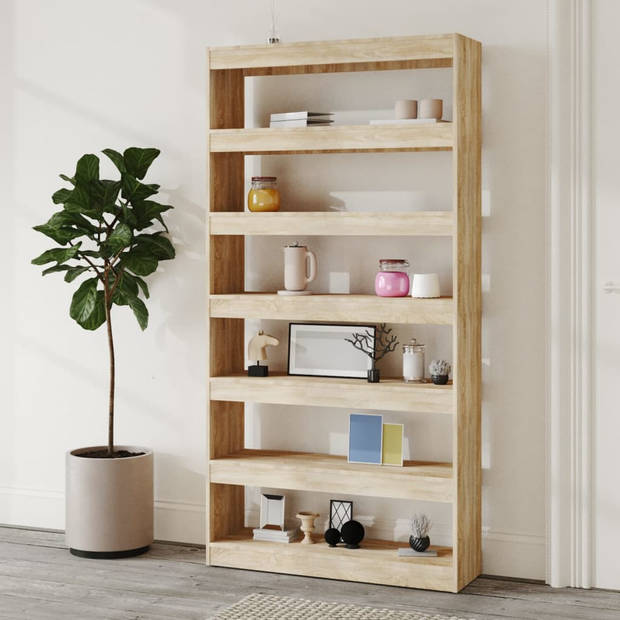 vidaXL Boekenkast/kamerscherm 100x30x198 cm bewerkt hout sonoma eiken