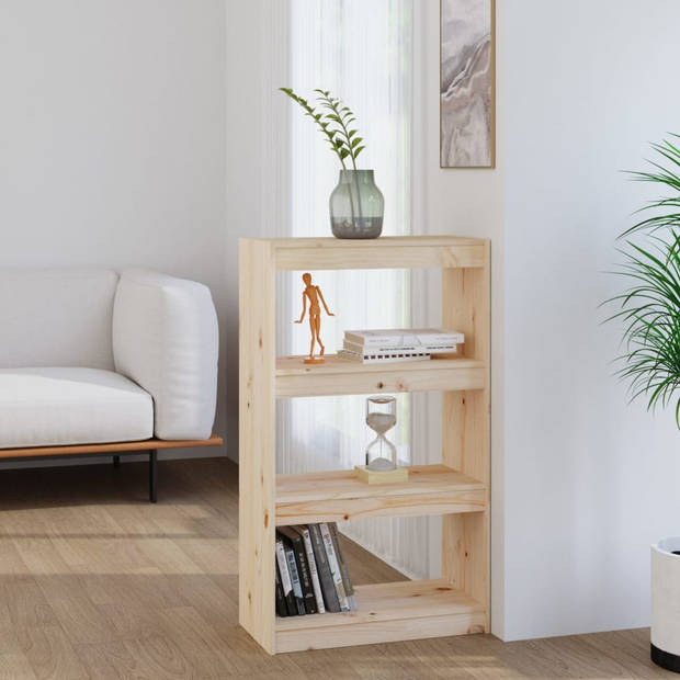 The Living Store Boekenkast Grenenhout - 60x30x103.5 cm - Veelzijdig meubel als scheidingswand