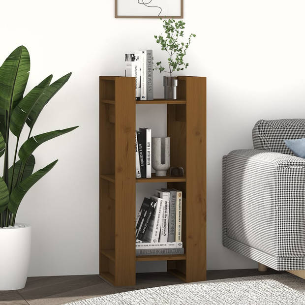 vidaXL Boekenkast/kamerscherm 41x35x91 cm massief hout honingbruin