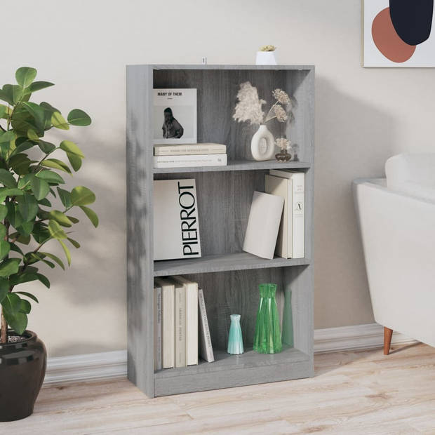 The Living Store Boekenkast s - Decoratieve opbergoplossing - 60x24x109 cm - Grijs Sonoma Eiken - Bewerkt hout