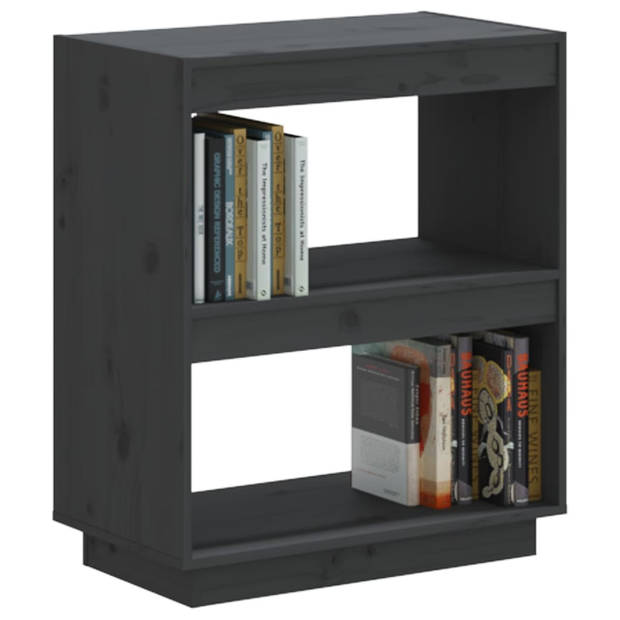 The Living Store Boekenkast Grenenhout - 60 x 35 x 71 cm - Grijs