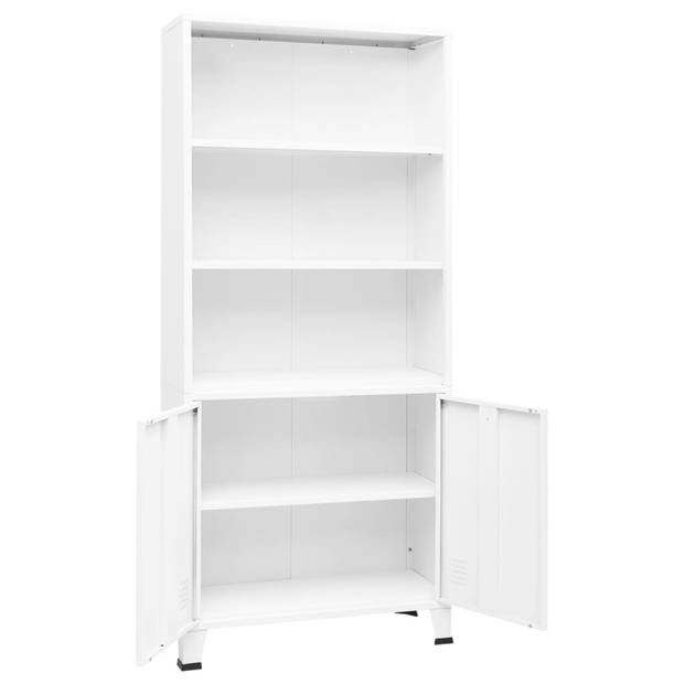 vidaXL Boekenkast industrieel 80x32x180 cm staal wit