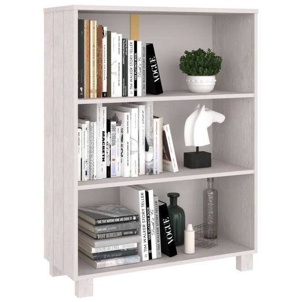 vidaXL Boekenkast HAMAR 85x35x112 cm massief grenenhout wit