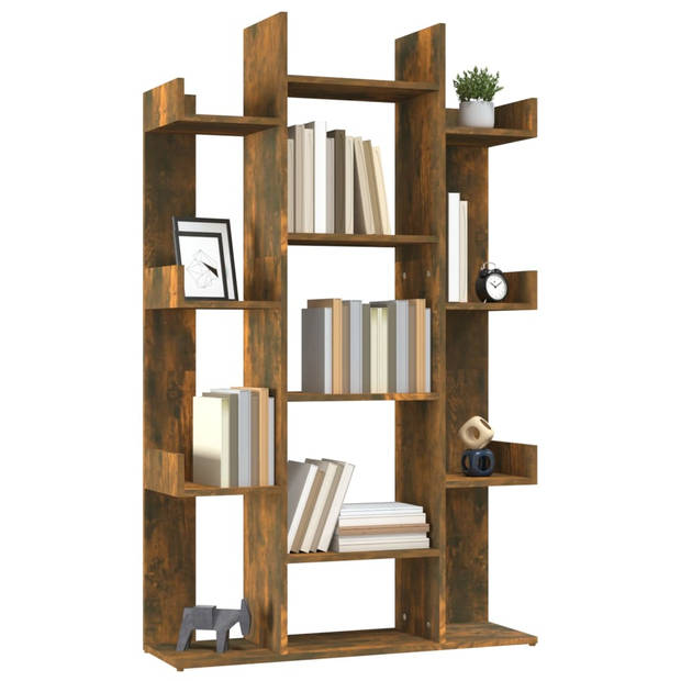 vidaXL Boekenkast 86x25,5x140 cm bewerkt hout gerookt eikenkleurig