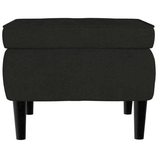 The Living Store Relaxstoel Armstoel - Zwart - 81 x 90 x 96.5 cm - Fluweel