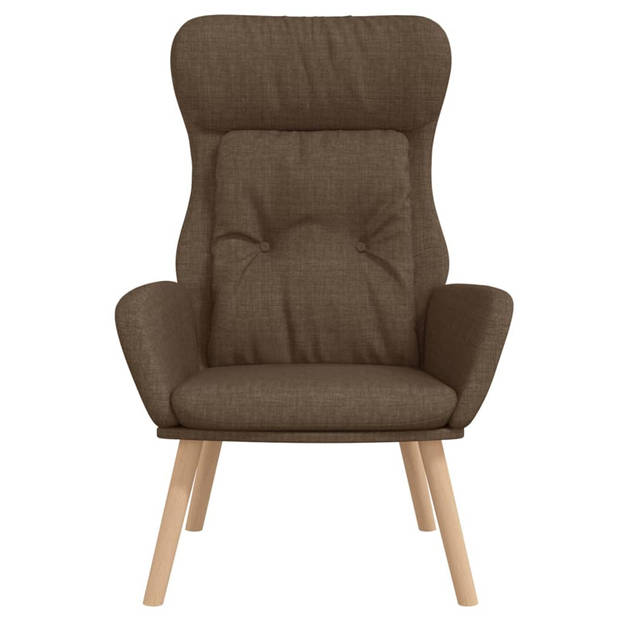 The Living Store Fauteuil - Comfortabele relaxstoel - Bruin - 70 x 77 x 94 cm - Metaal en rubberwood