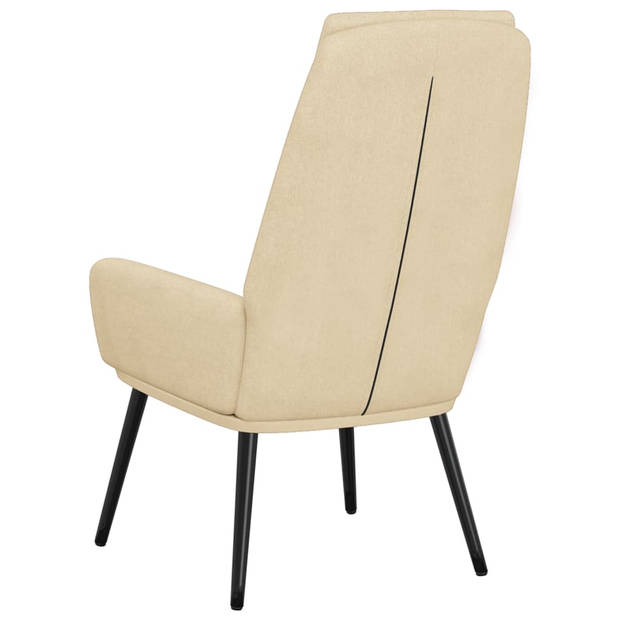 The Living Store Relaxstoel Fauteuil - Crème - 70 x 77 x 98 cm - Dik gevoerd