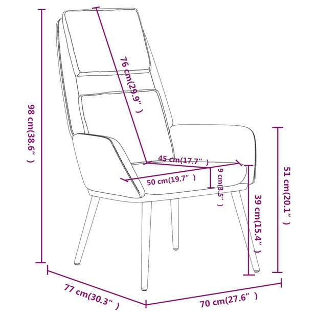 The Living Store Fauteuil Relaxstoel - Blauw - 70x77x98 cm - Bekleed met zachte stof