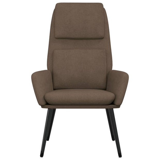 The Living Store Fauteuil - Dik gevoerd - Zacht stof - Metalen frame - Taupe - 100% polyester - 70x77x98cm